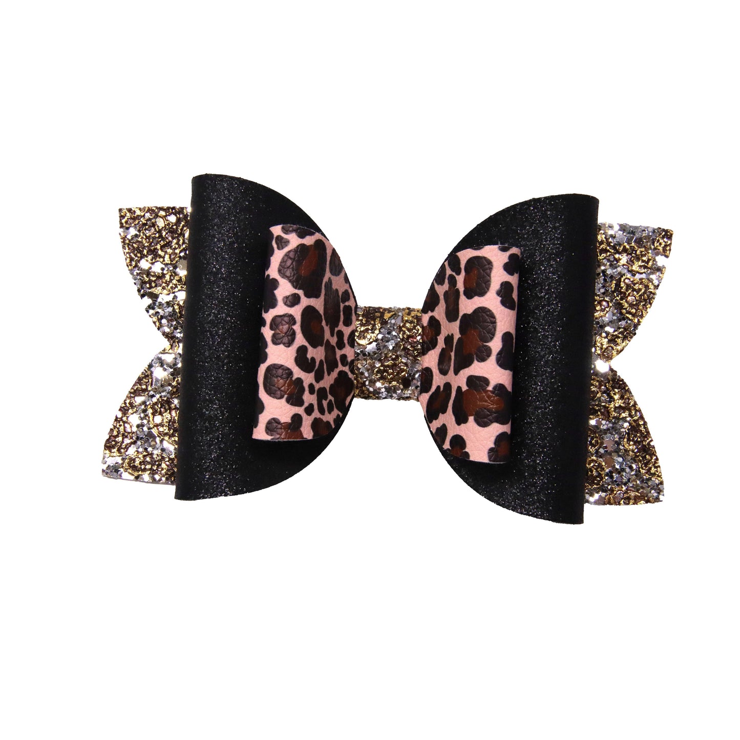 Leopard Double Diva Bow 5"