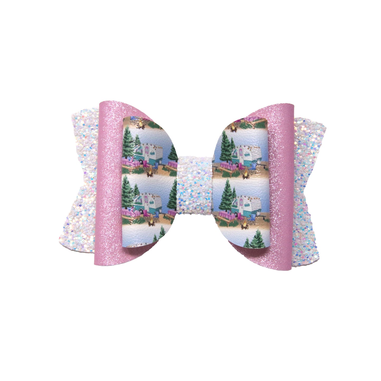 Christmas Glamping Double Chloe Bow 4.5"