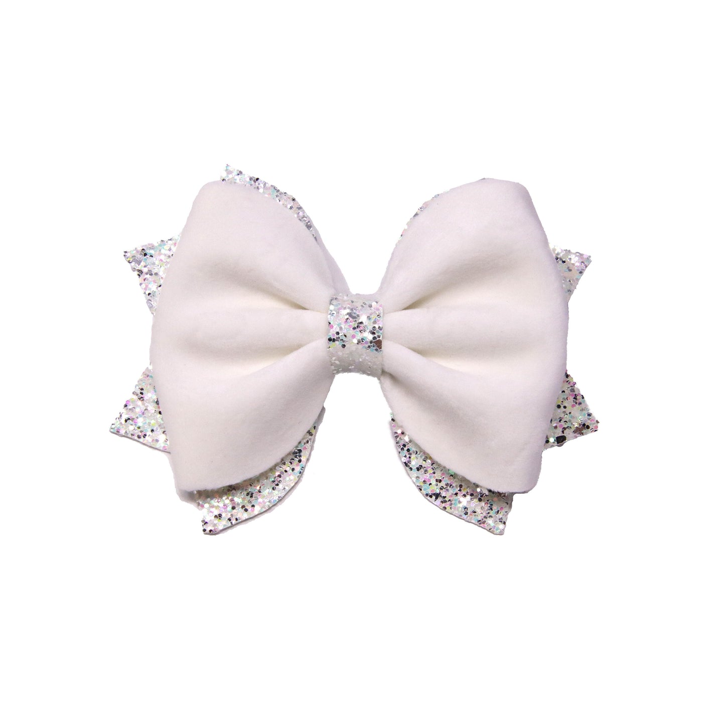 5 inch White Minkie Phoebe Bow