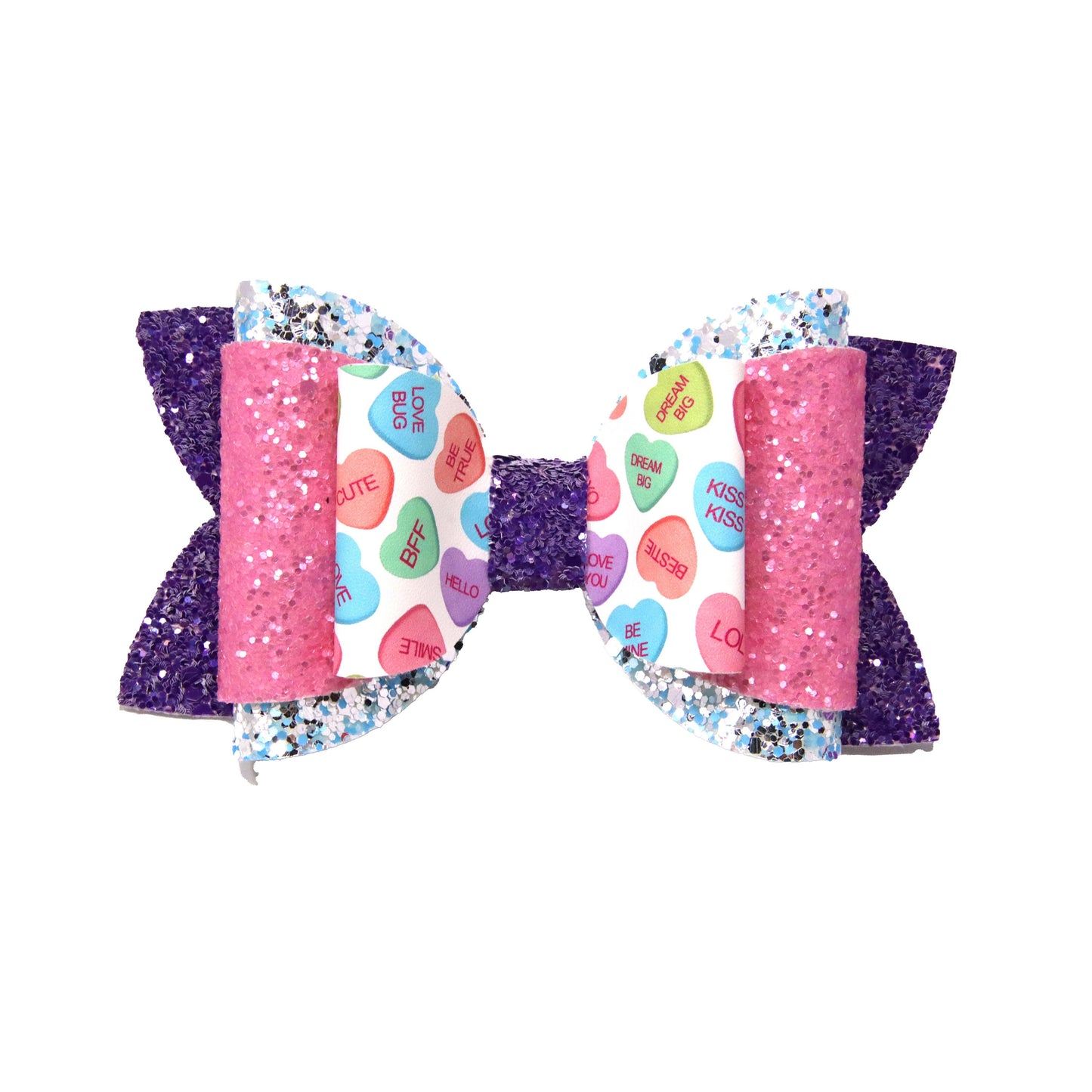 5 inch Converation Hearts Dressed-up Double Diva Bow
