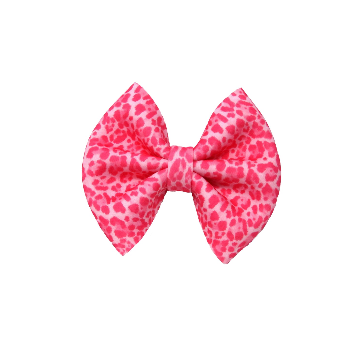 Pink Leopard Puffy Bow 7"