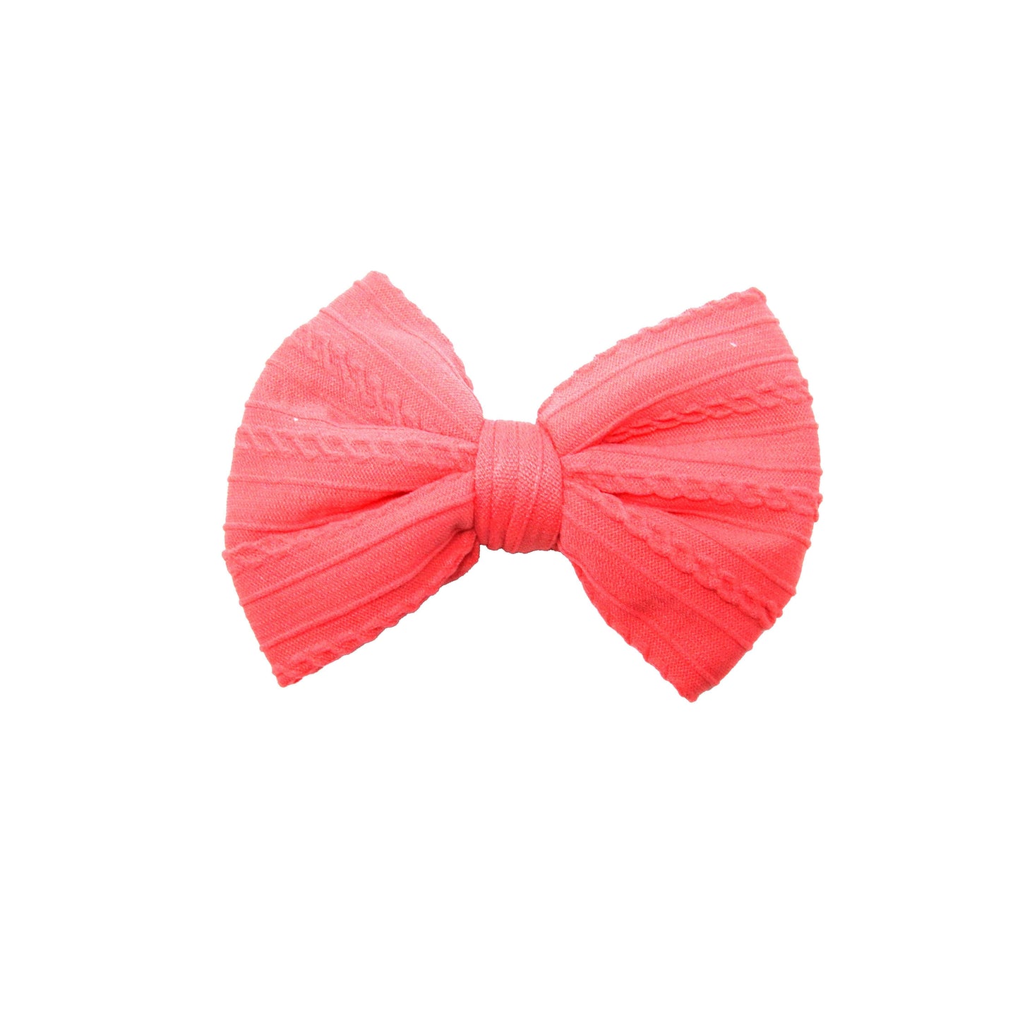 Coral Braid Knit Bow 4"