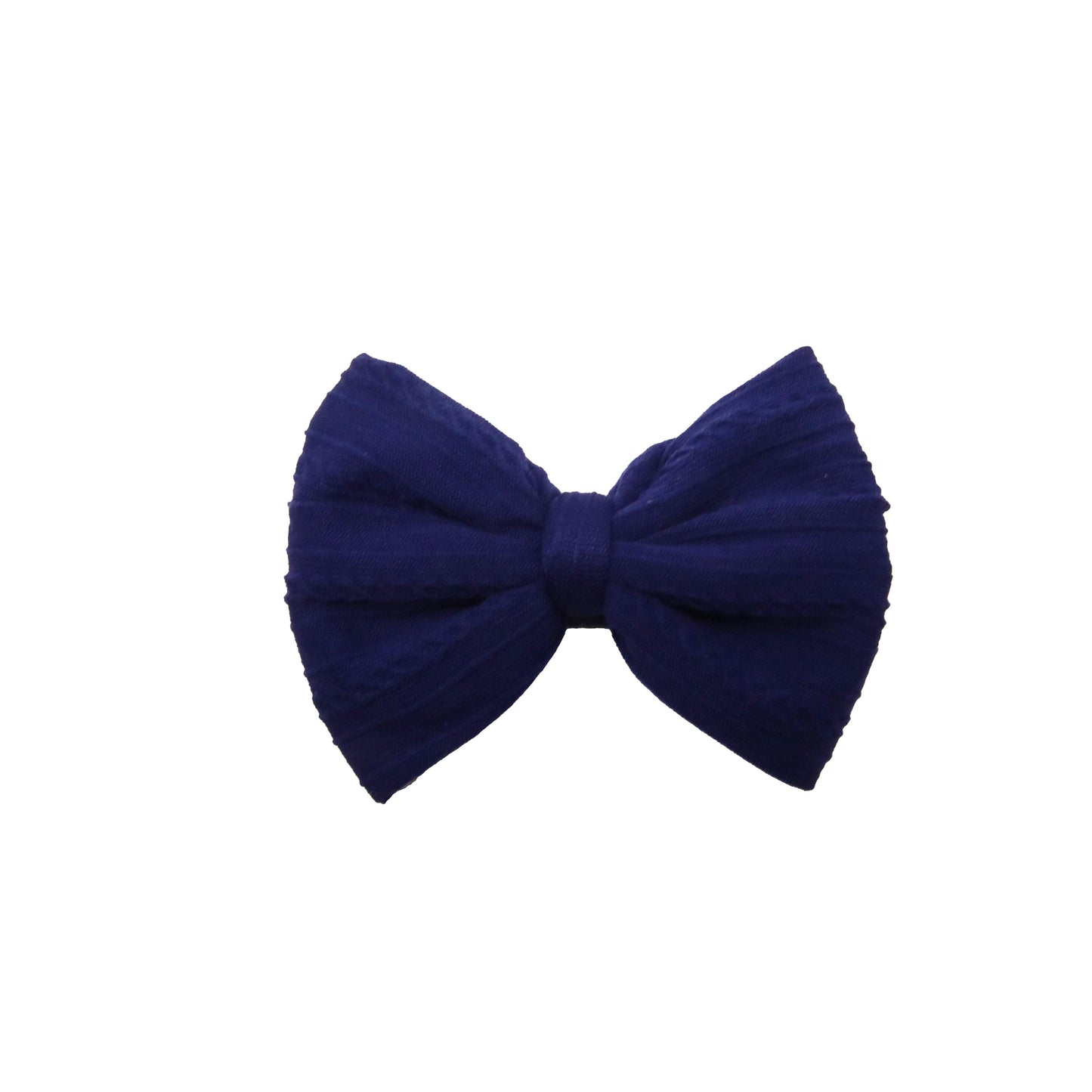 Navy Braid Knit Bow 4"