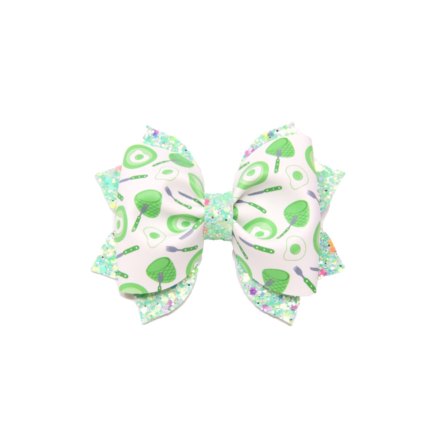Green Ham & Eggs Phoebe Bow 4"
