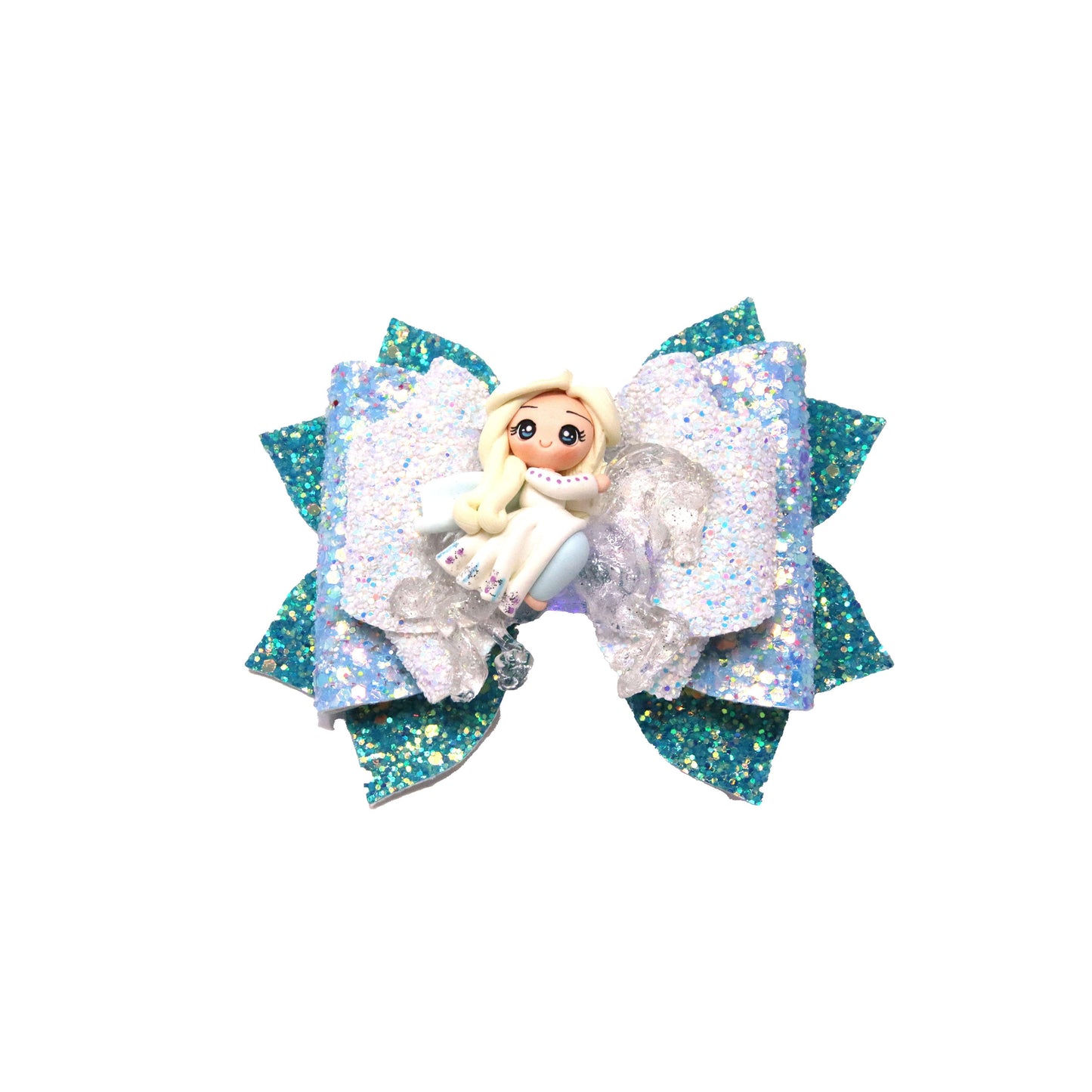 Ice Queen Franchi Elegant Bow 5" with Light-up Ice Queen on Ice Horse Clay