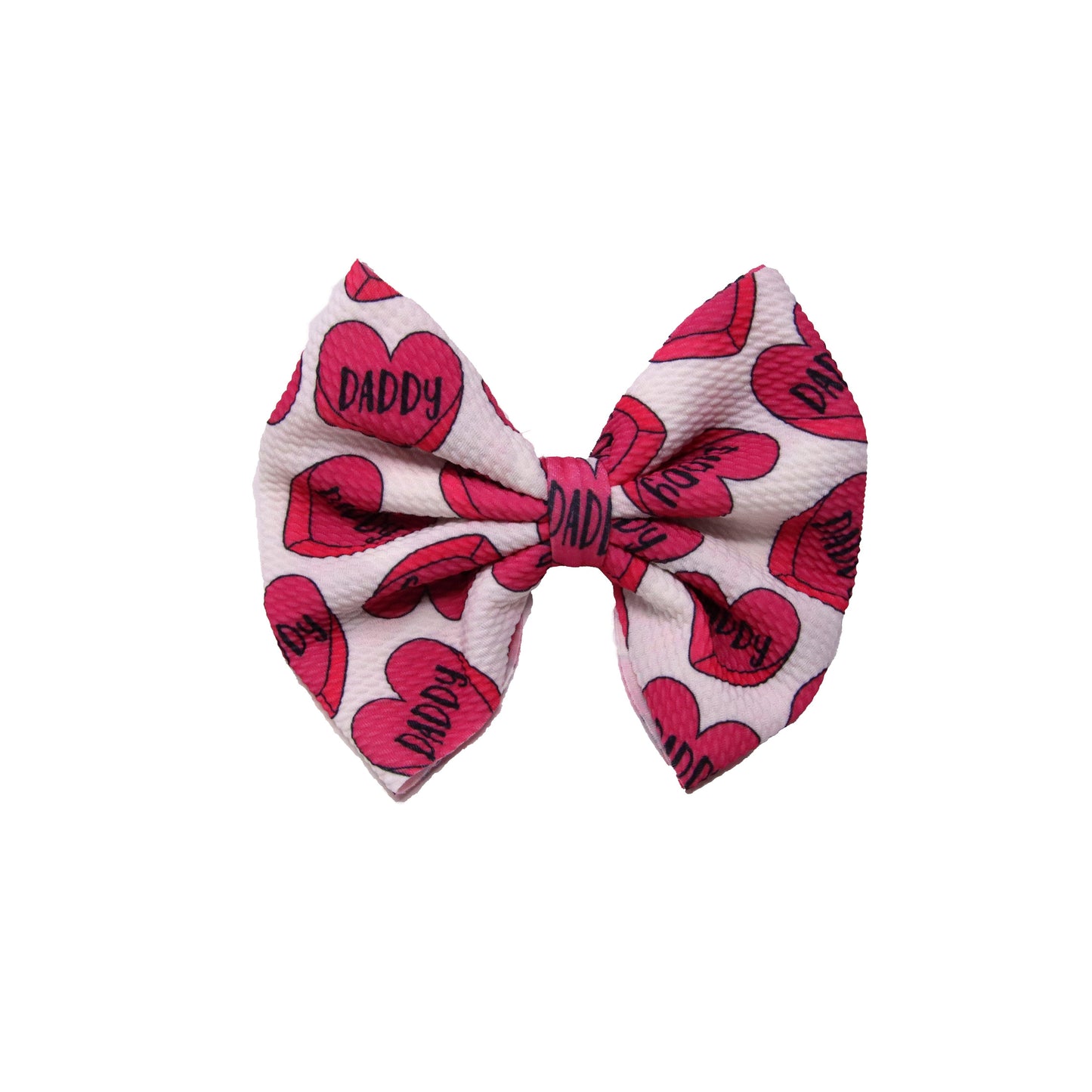 I Heart Daddy Fabric Bow 7"