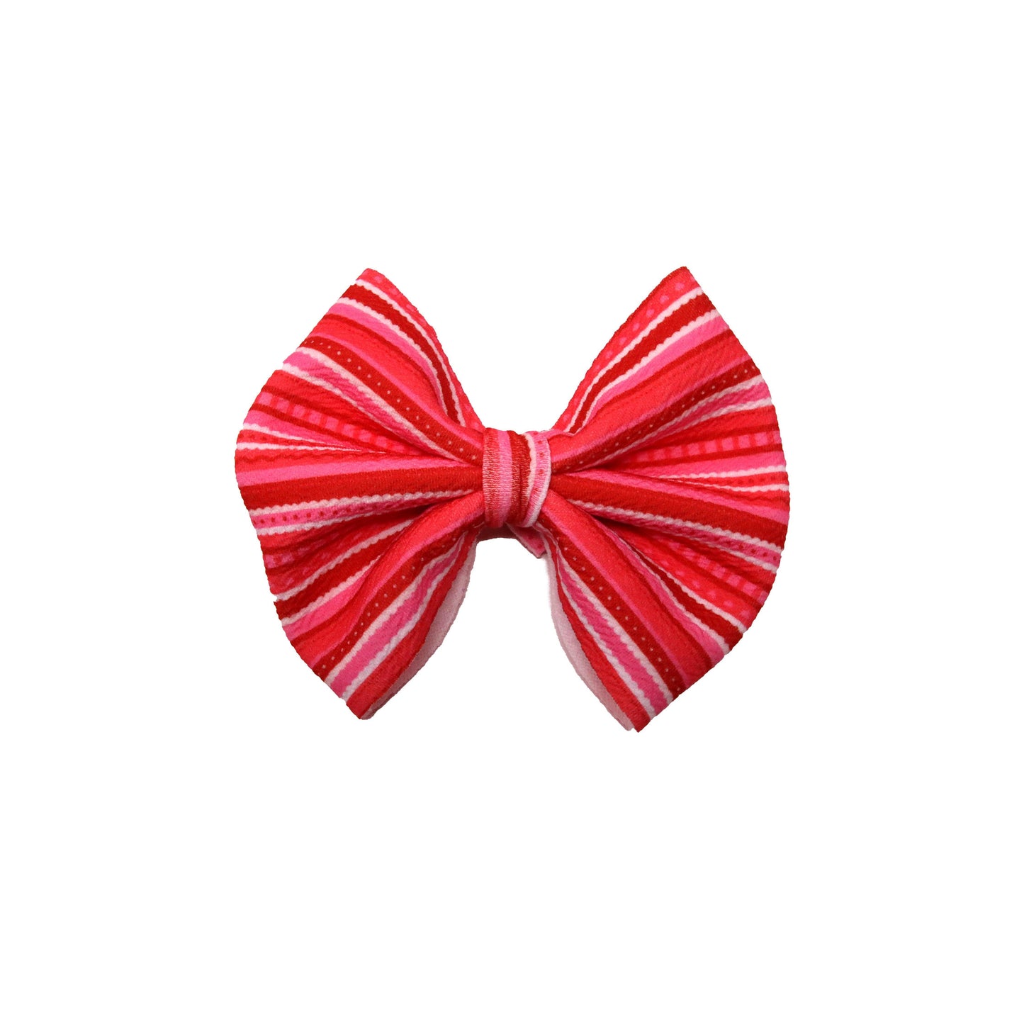 5 inch Valentine Stripe Fabric Bow