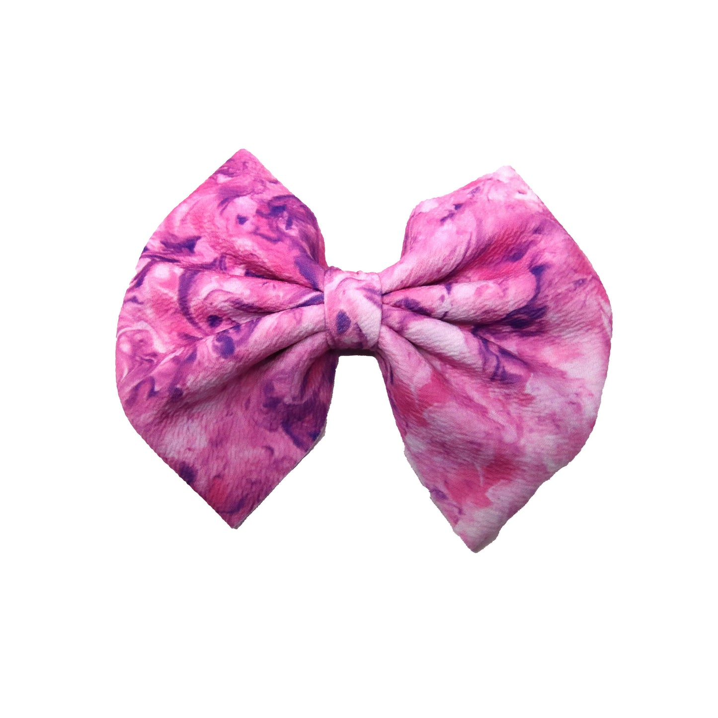 7 inch Pink & Purple Swirl Fabric Bow