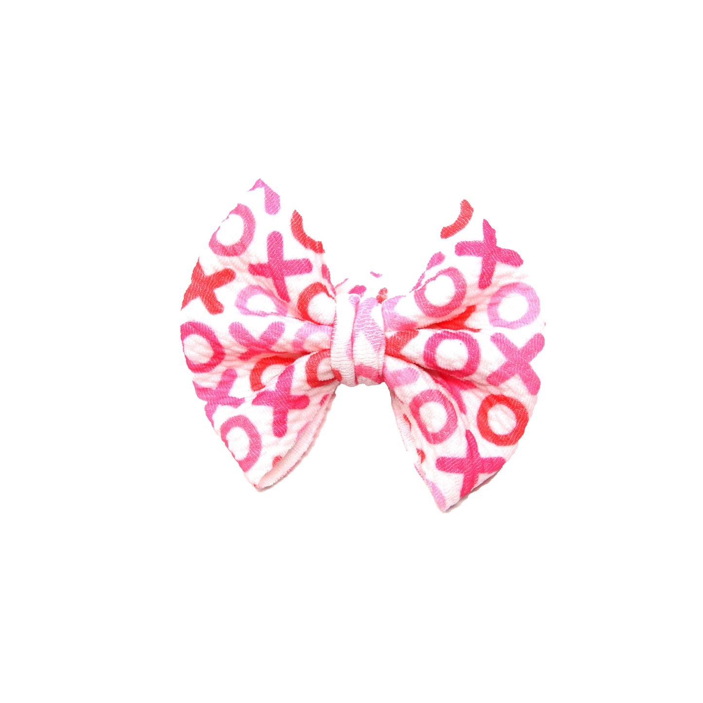 3 inch Pink X's & O's Fabric Bow
