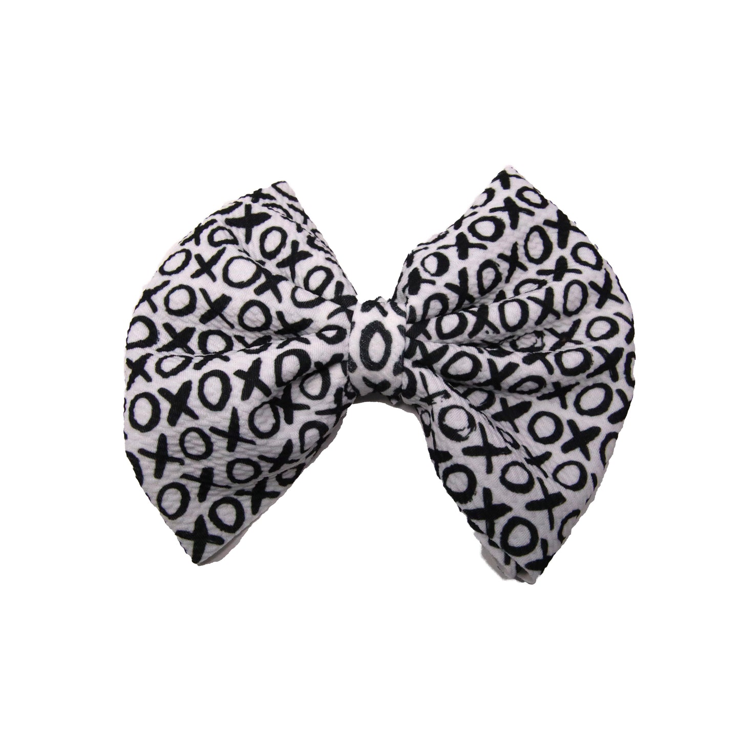 7 inch Black X's & O's Fabric Bow