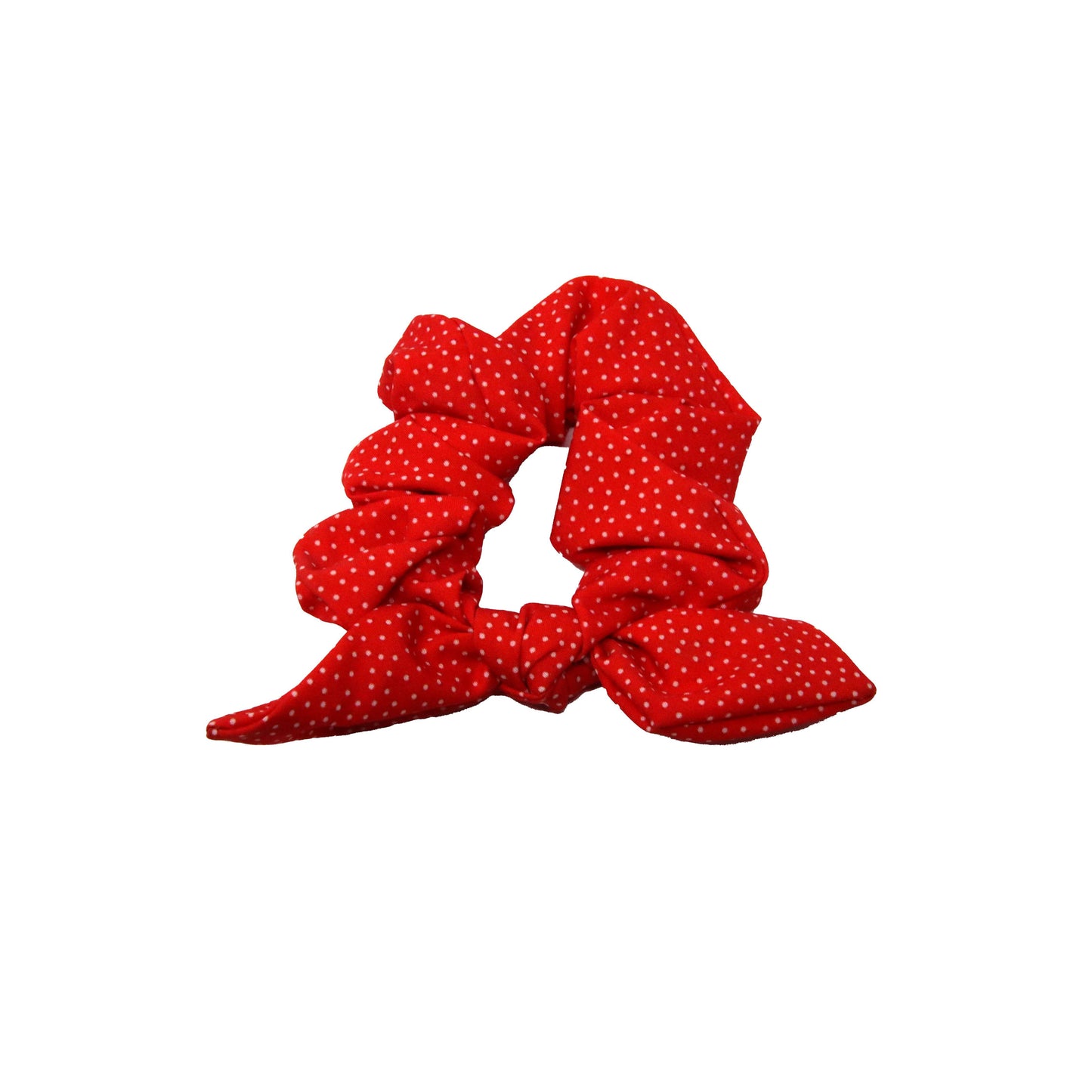 Medium White Polka-dots on Red Scrunchie