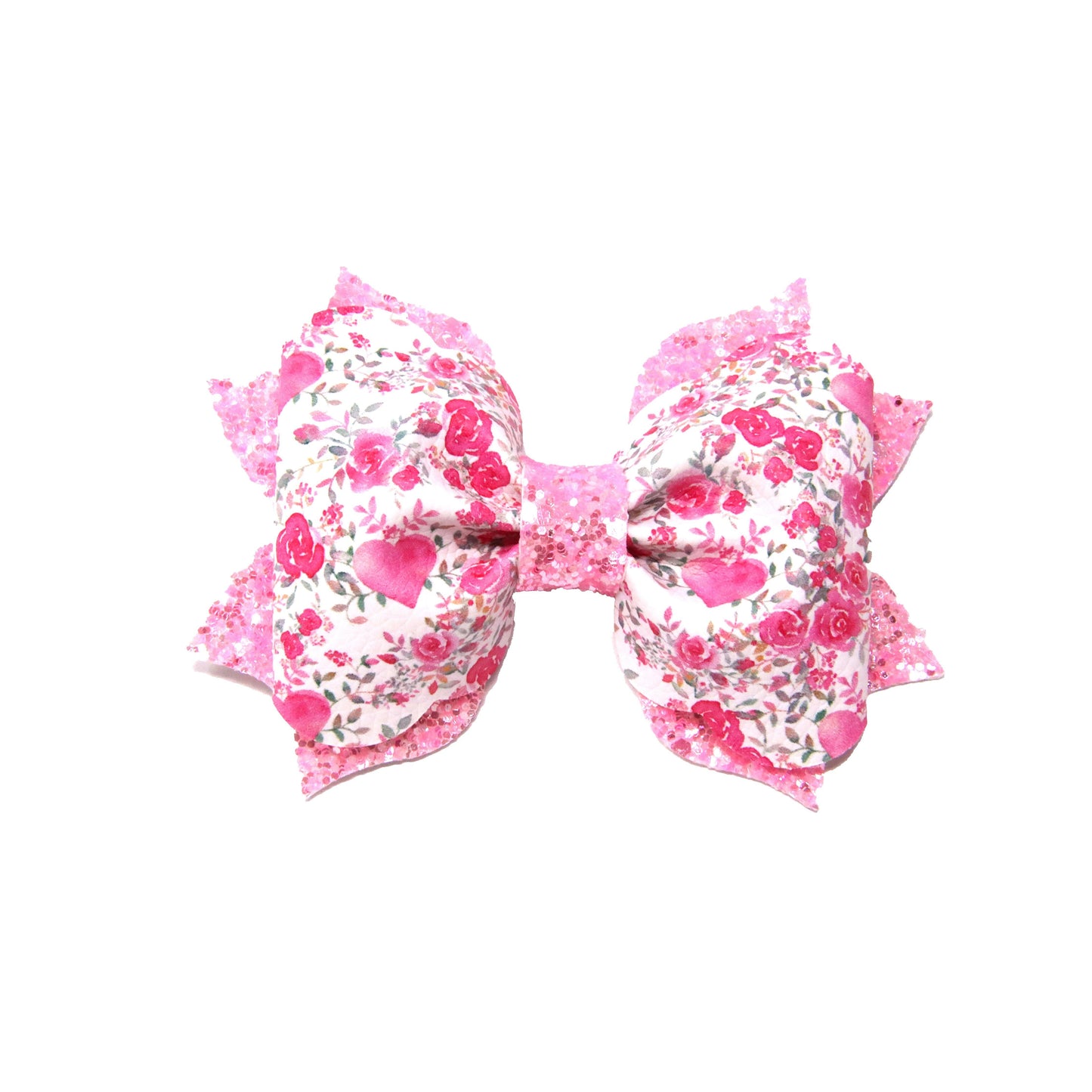 Hearts & Roses Poppy Bow 4"