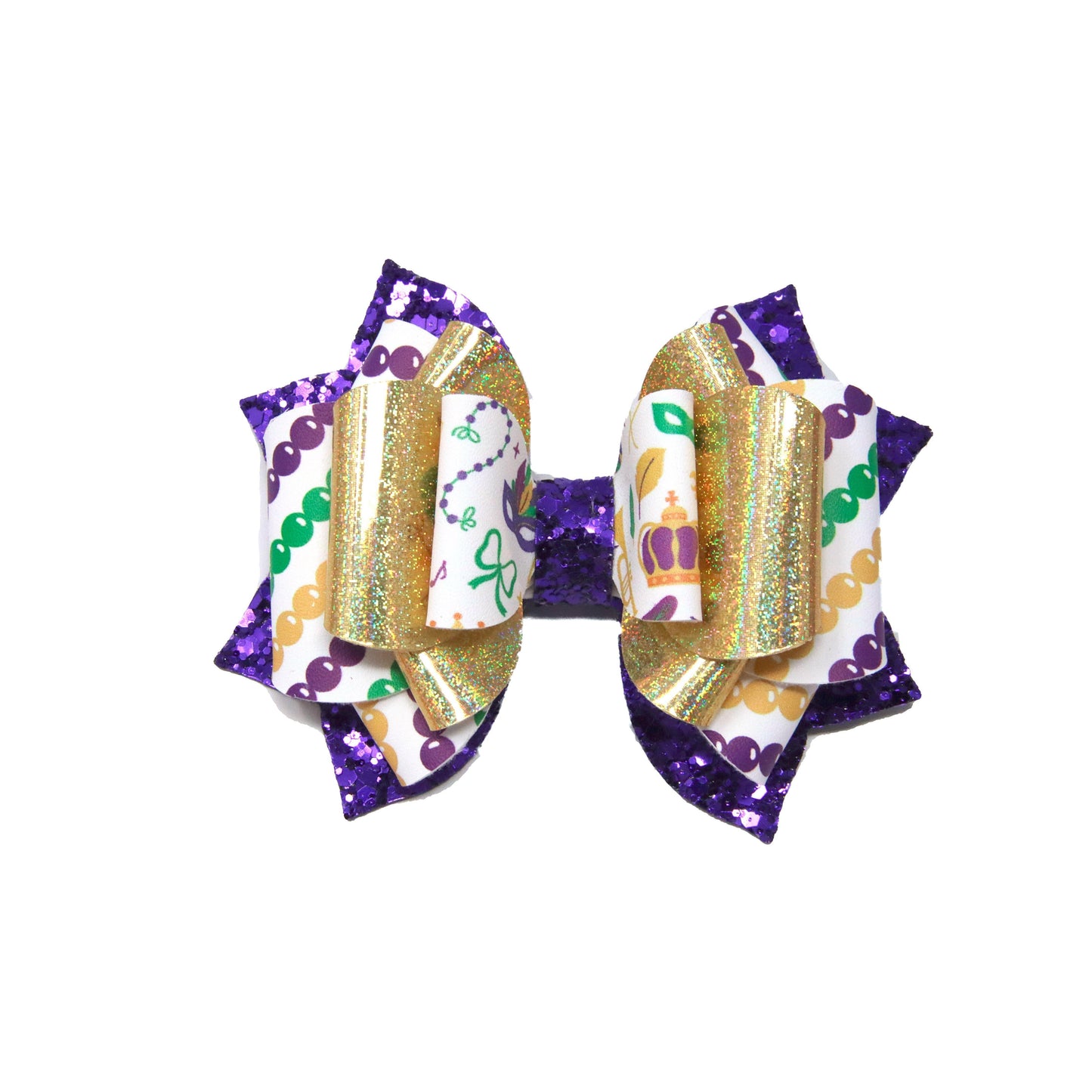 Mardi Gras Toss Double Franchi Bow 4"