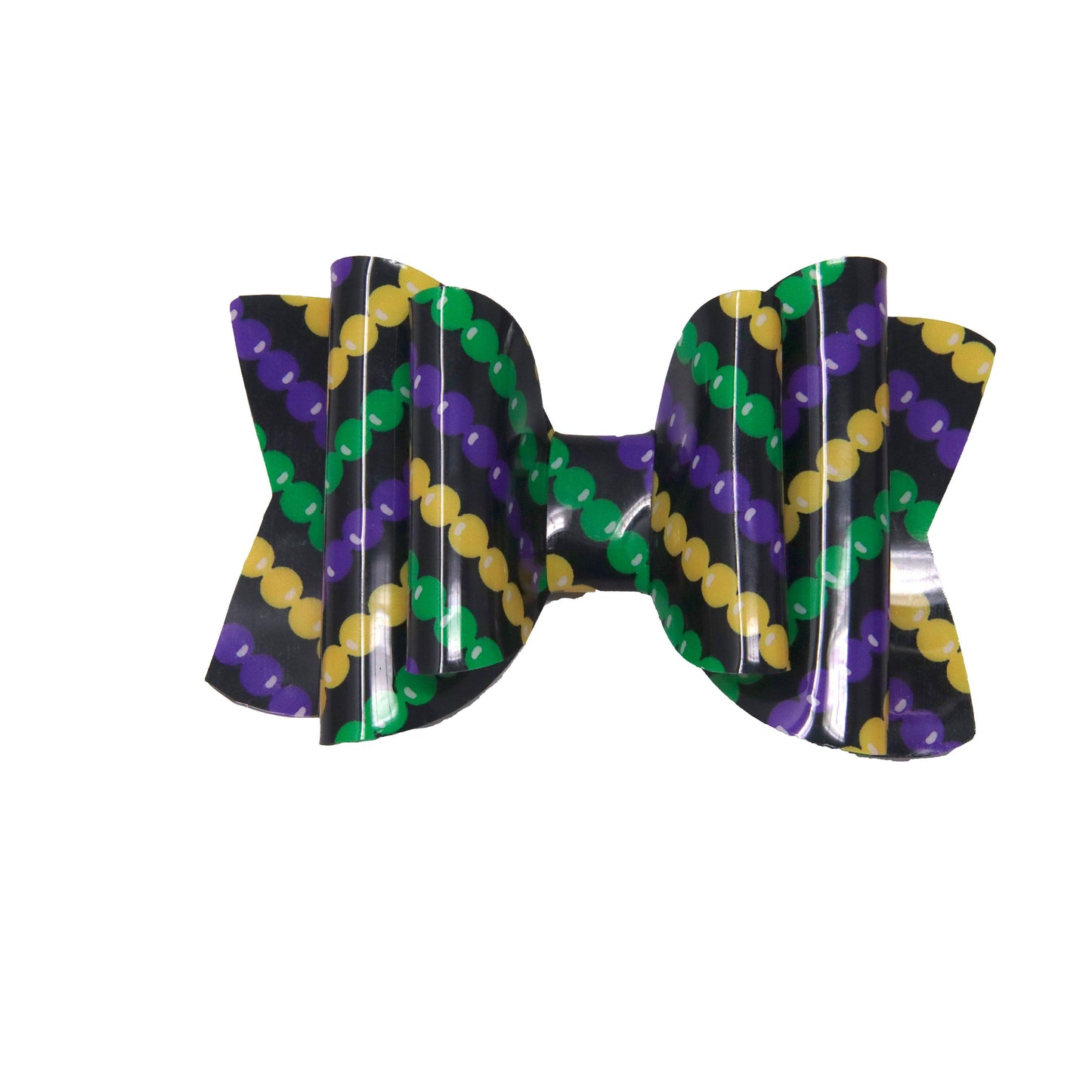Mardi Gras Beads Jelly Double Chloe Bow 4.5"