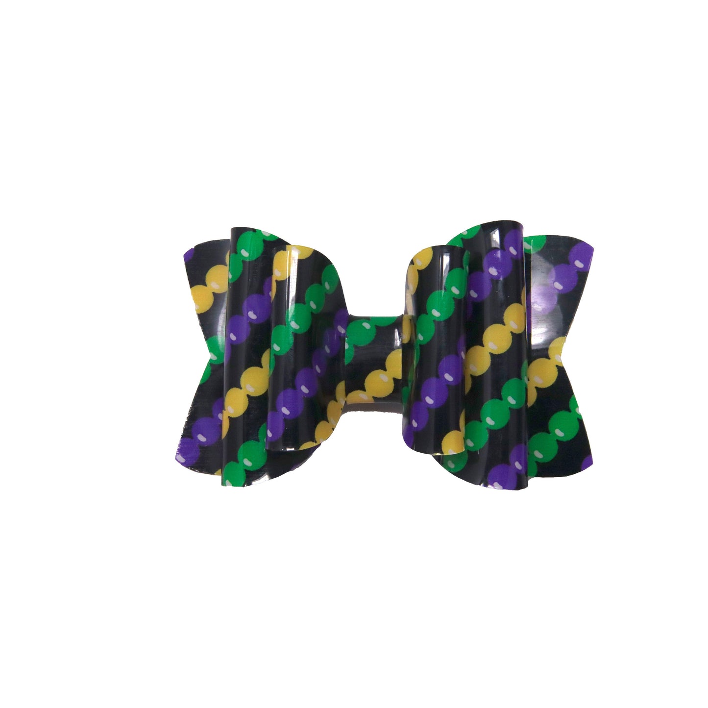 Mardi Gras Beads Jelly Double Chloe Bow 3.5"