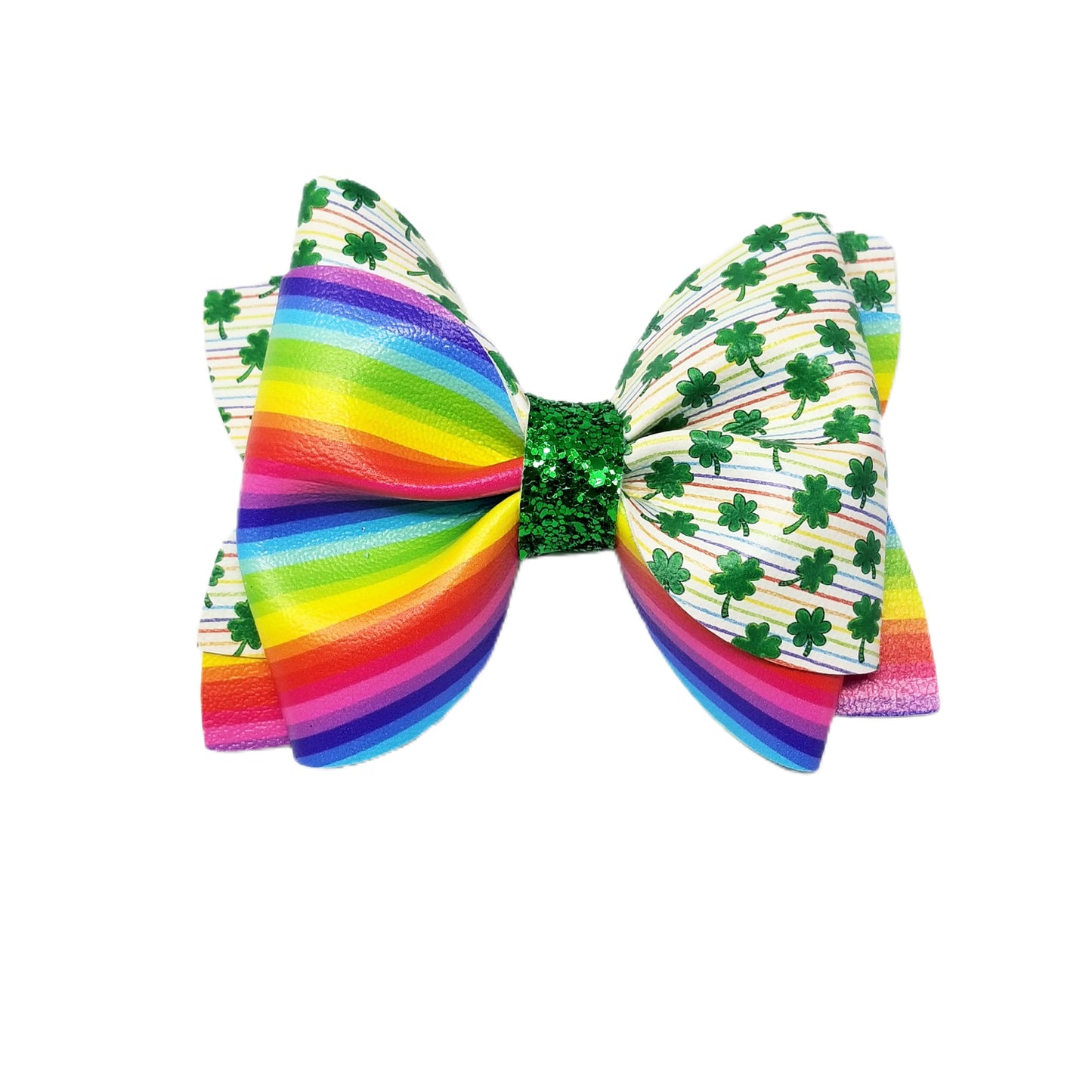 Rainbow Cloverfield Totally Twisted Bow 5"