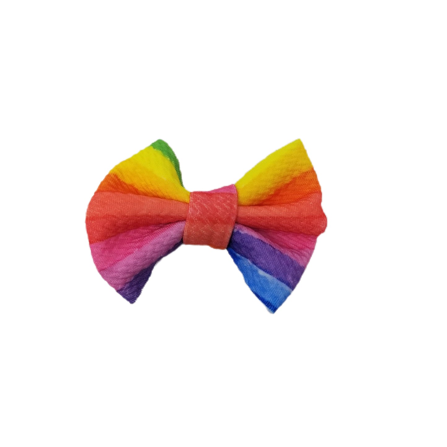 Watercolor Rainbows Fabric Bow 3"