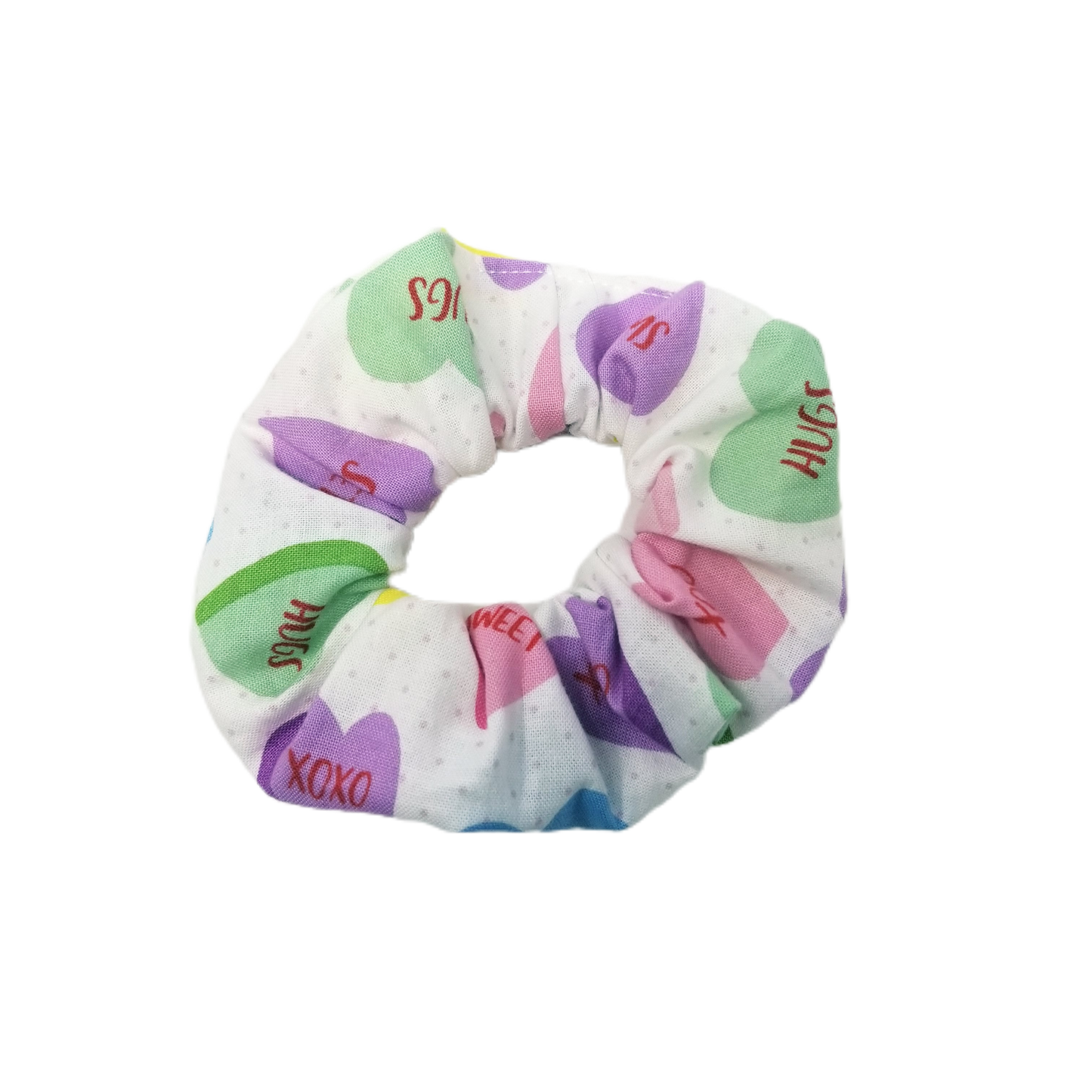 Large Converstation Hearts Valentine's Scrunchie