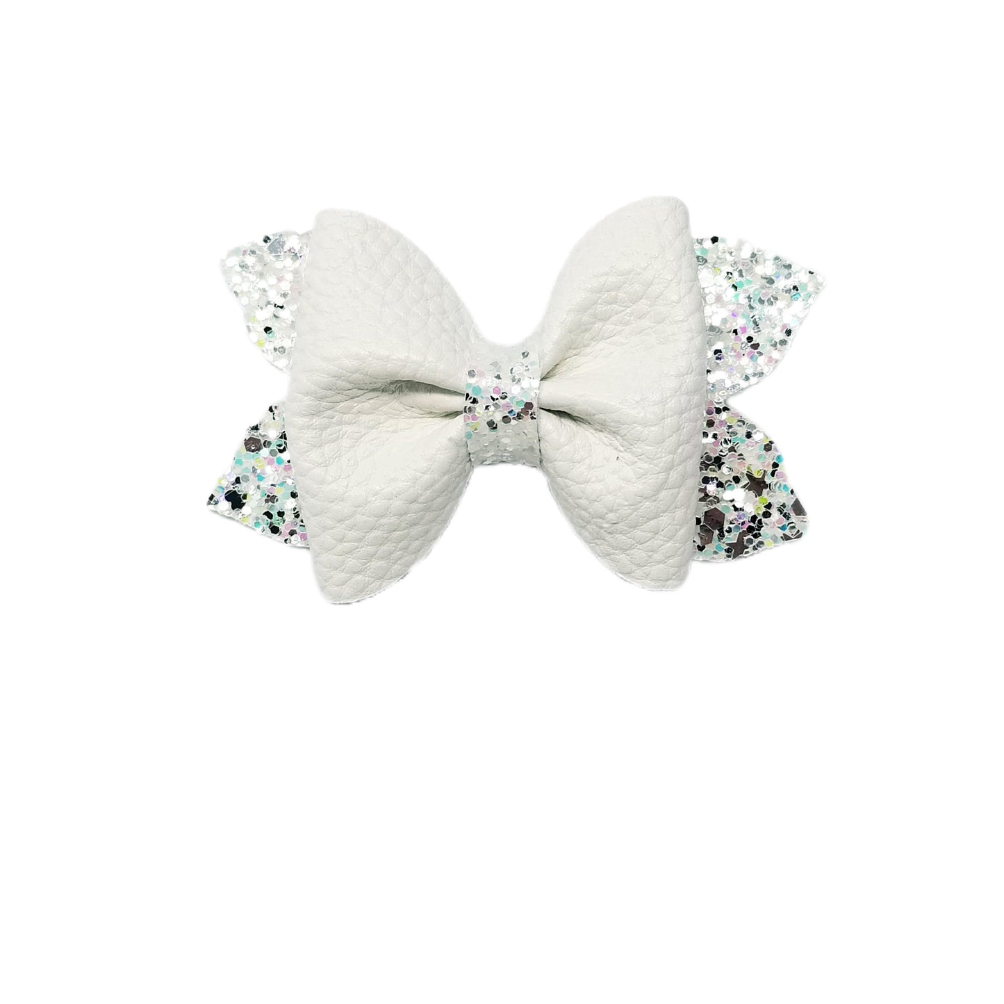 3 inch White Pixie Pinch Bow