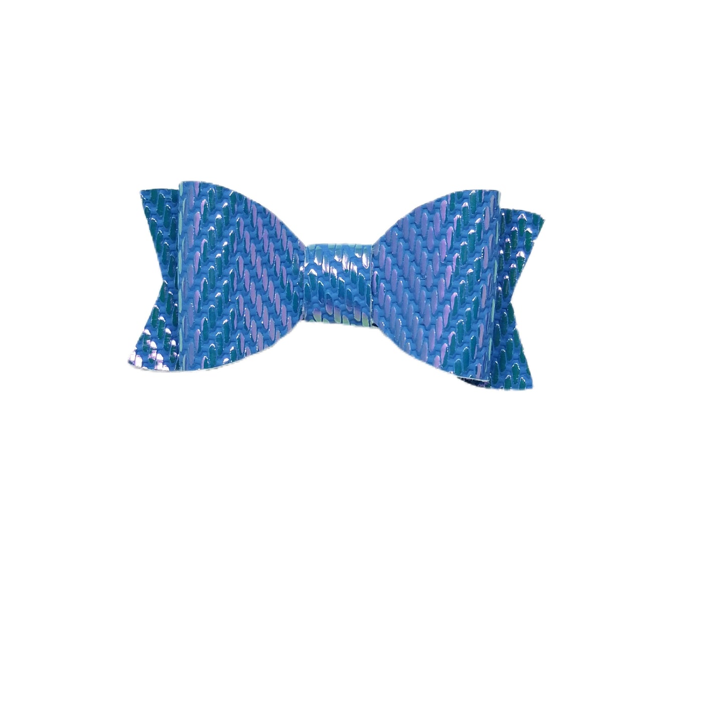 3 inch Metallic Blue Chevron Claire Bow