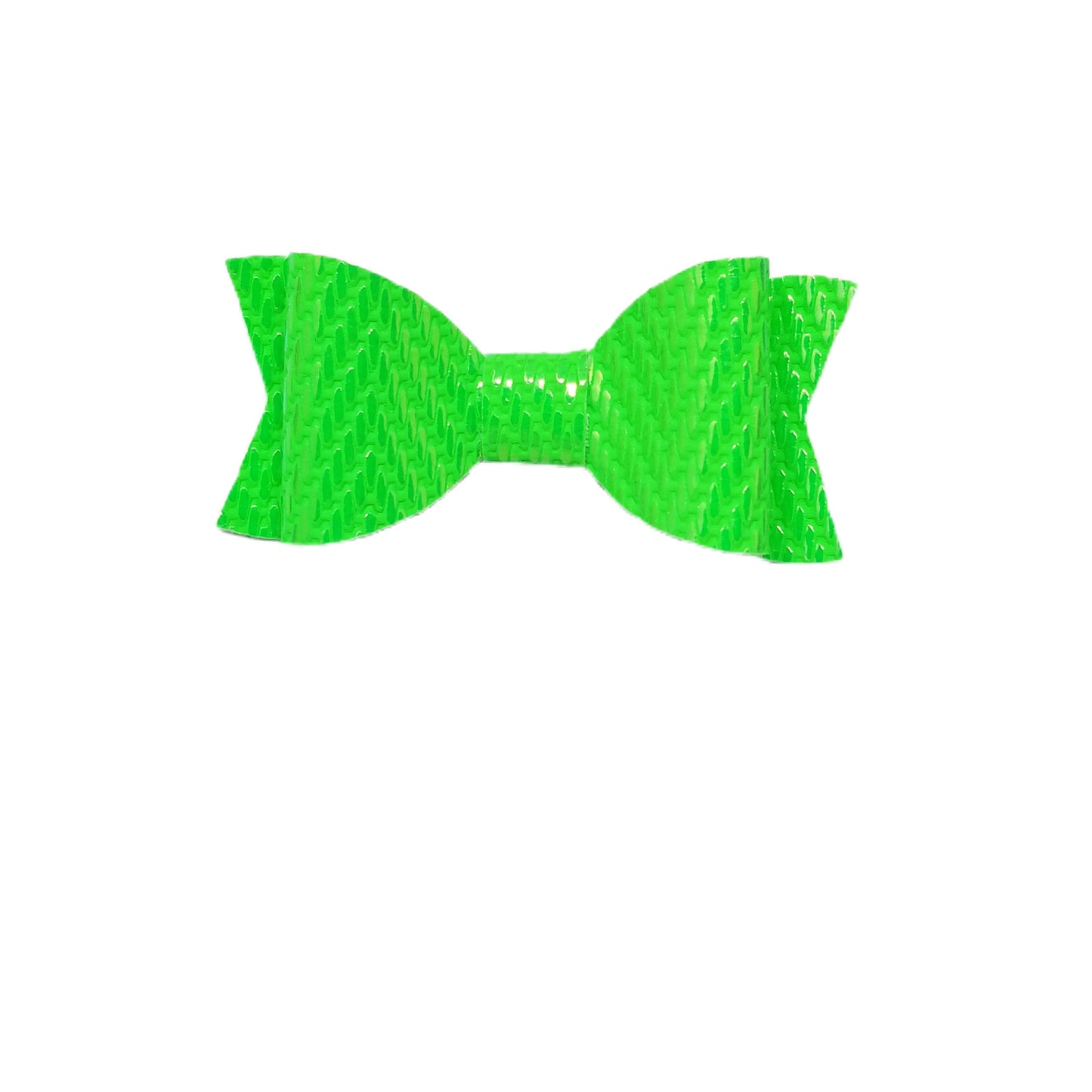 Metallic Neon Green Chevron Claire Bow 3"