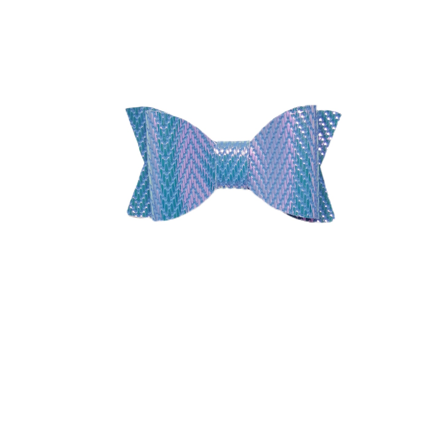 4 inch Blue Metallic Chevron Claire Bow