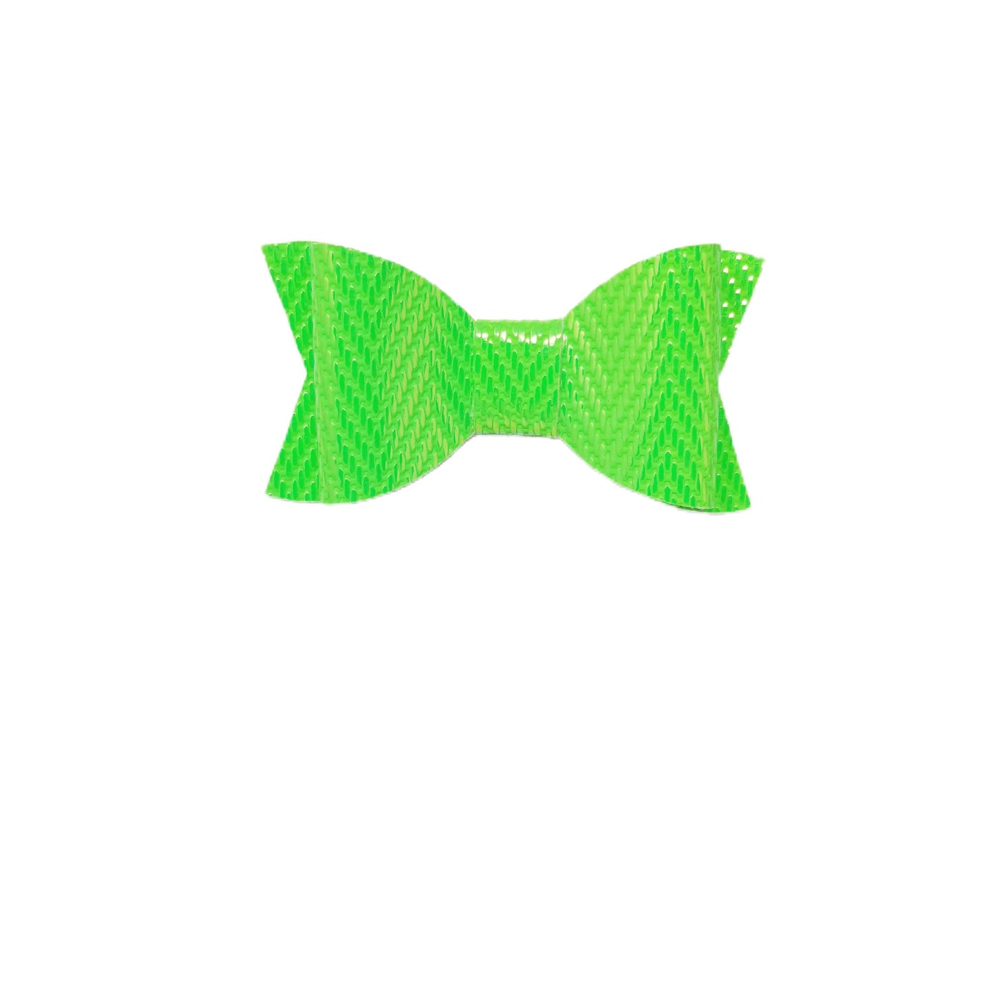 Neon Green Metallic Chevron Claire Bow 4"