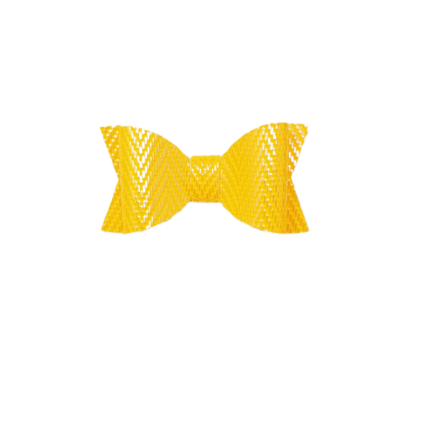 Neon Yellow Metallic Chevron Claire Bow 4"