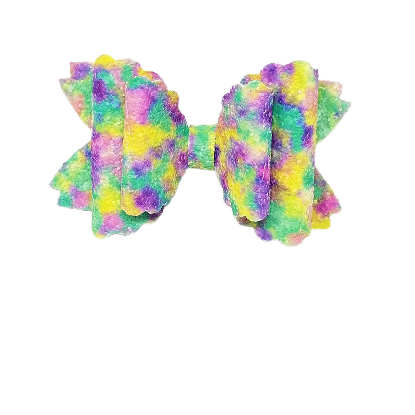 Color Melt Double Scalloped Daisy Bow 4"