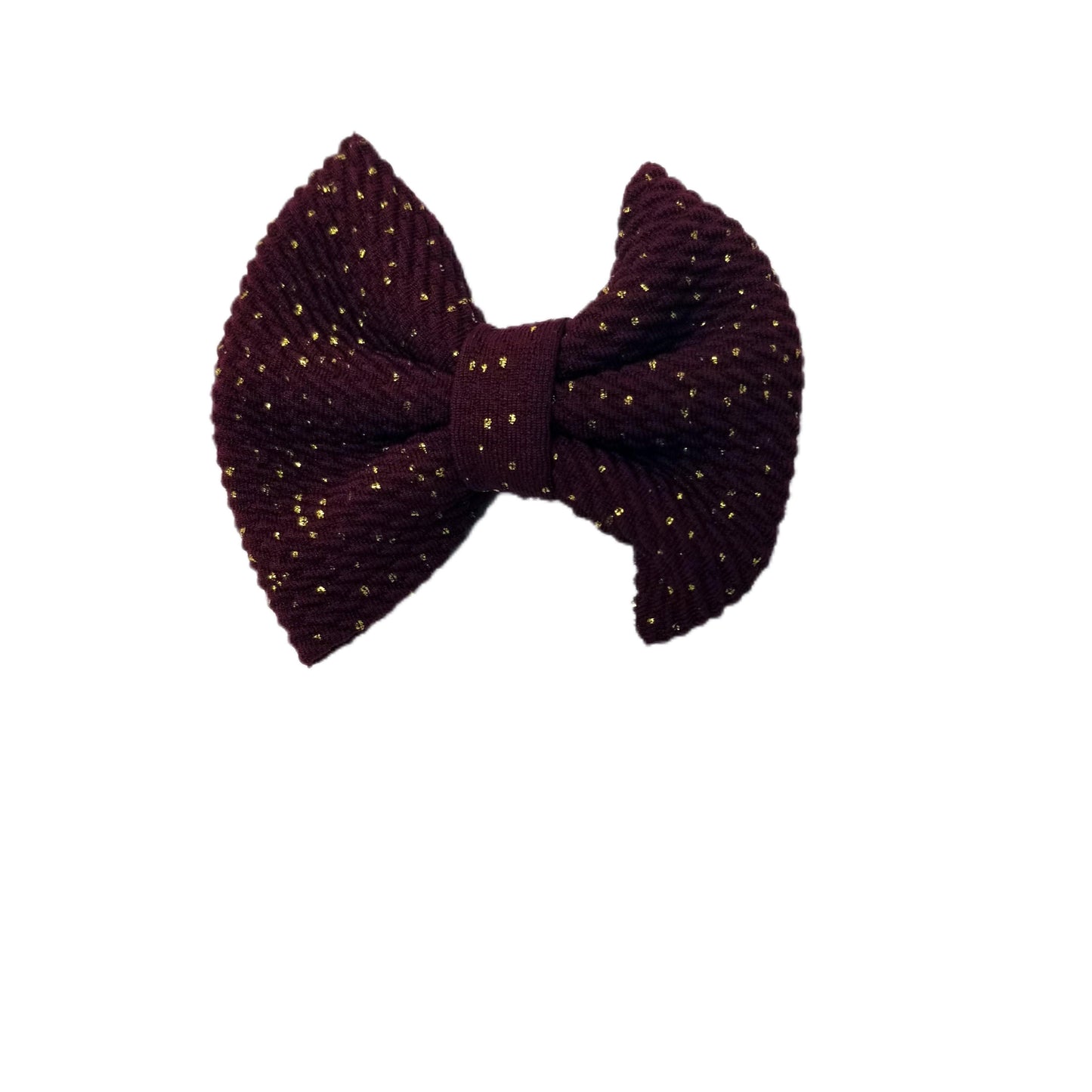 Gold-flecked Burgundy Fabric Bow 3"