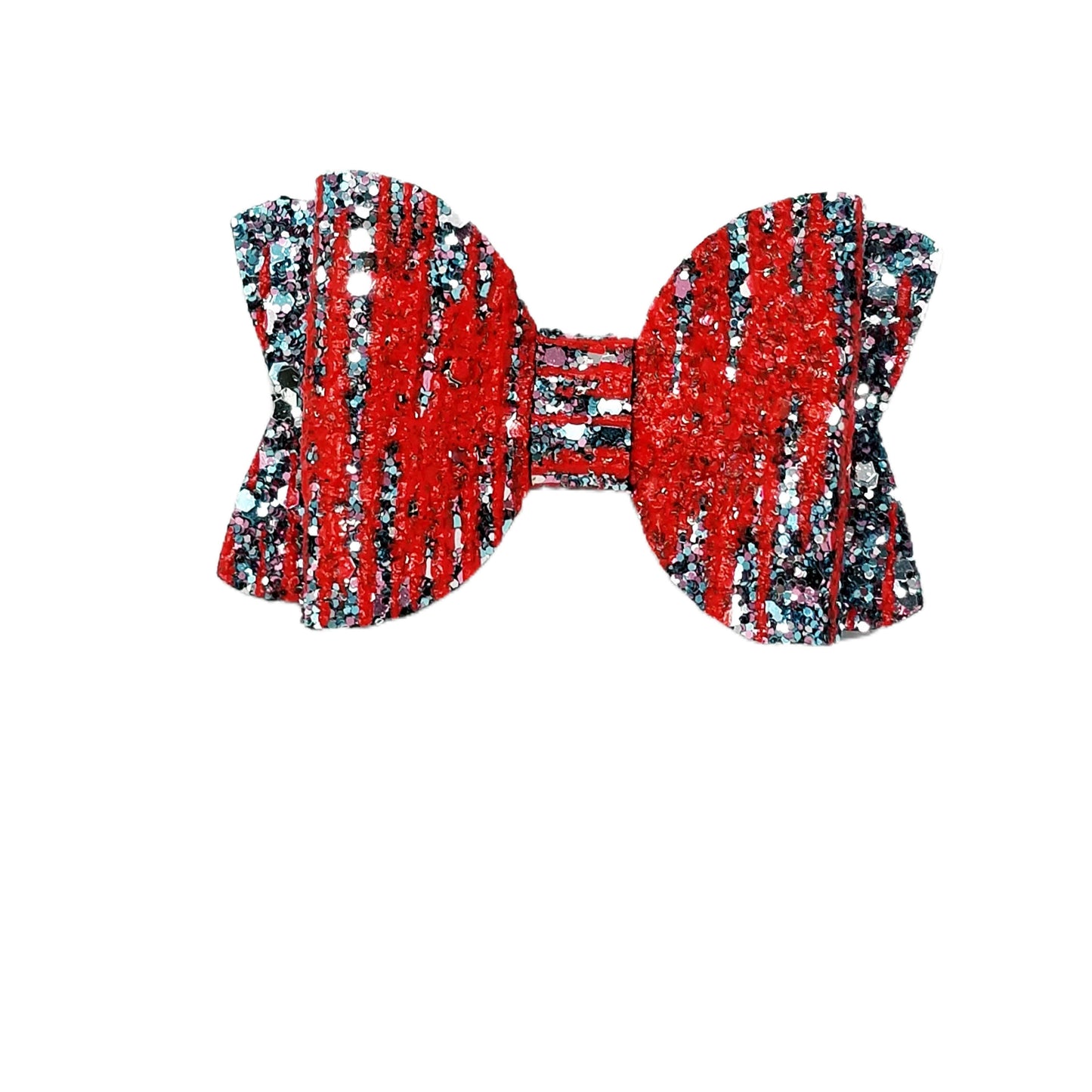 3.5 inch Red & Silver Glitter Chloe Bow