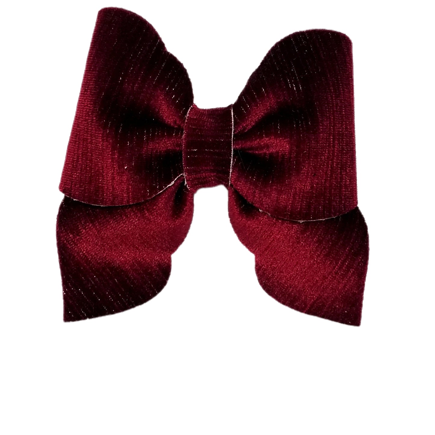 Merlot Glitter Infused Velvet Scalloped Siren Bow 3.5"