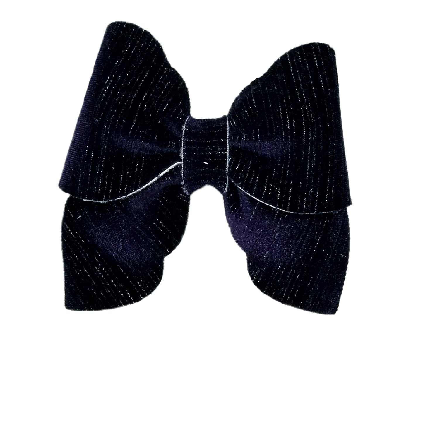 Purple Glitter Infused Velvet Scalloped Siren Bow 3.5"