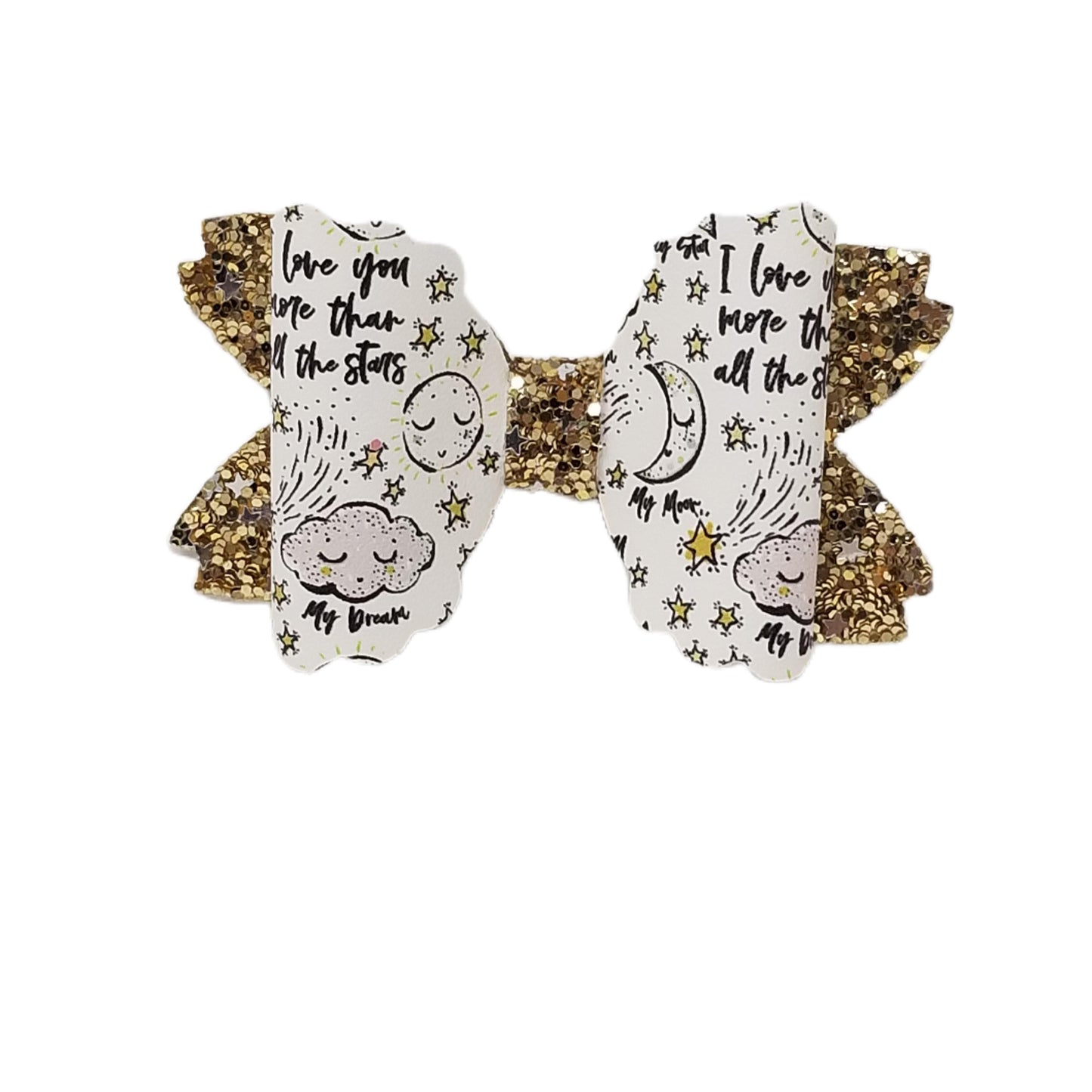 I Love You More Than All the Stars Scalloped Daisy Bow 3"