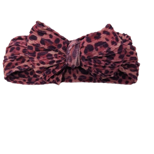 Leopard Braid Knit Bow Headwrap 4"