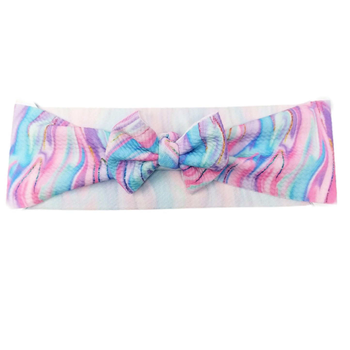 Bath Bomb Fabric Bow Headwrap 3"