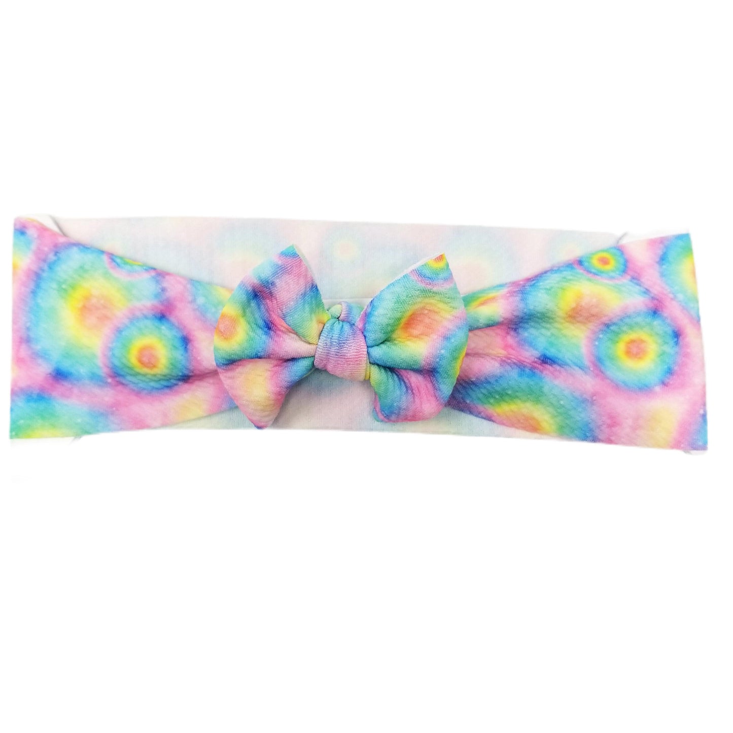 3 inch Tie Dye Fabric Bow Headwrap