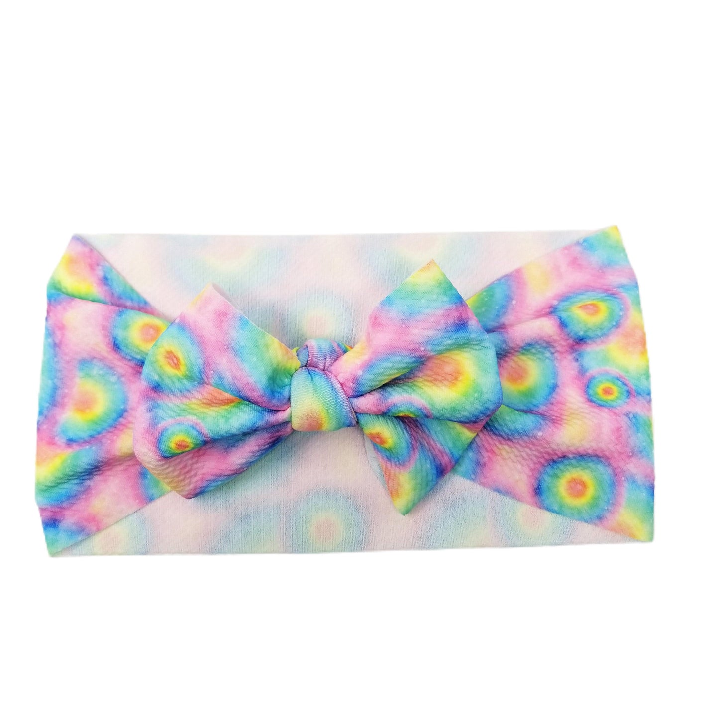 5 inch Tie Dye Fabric Bow Headwrap