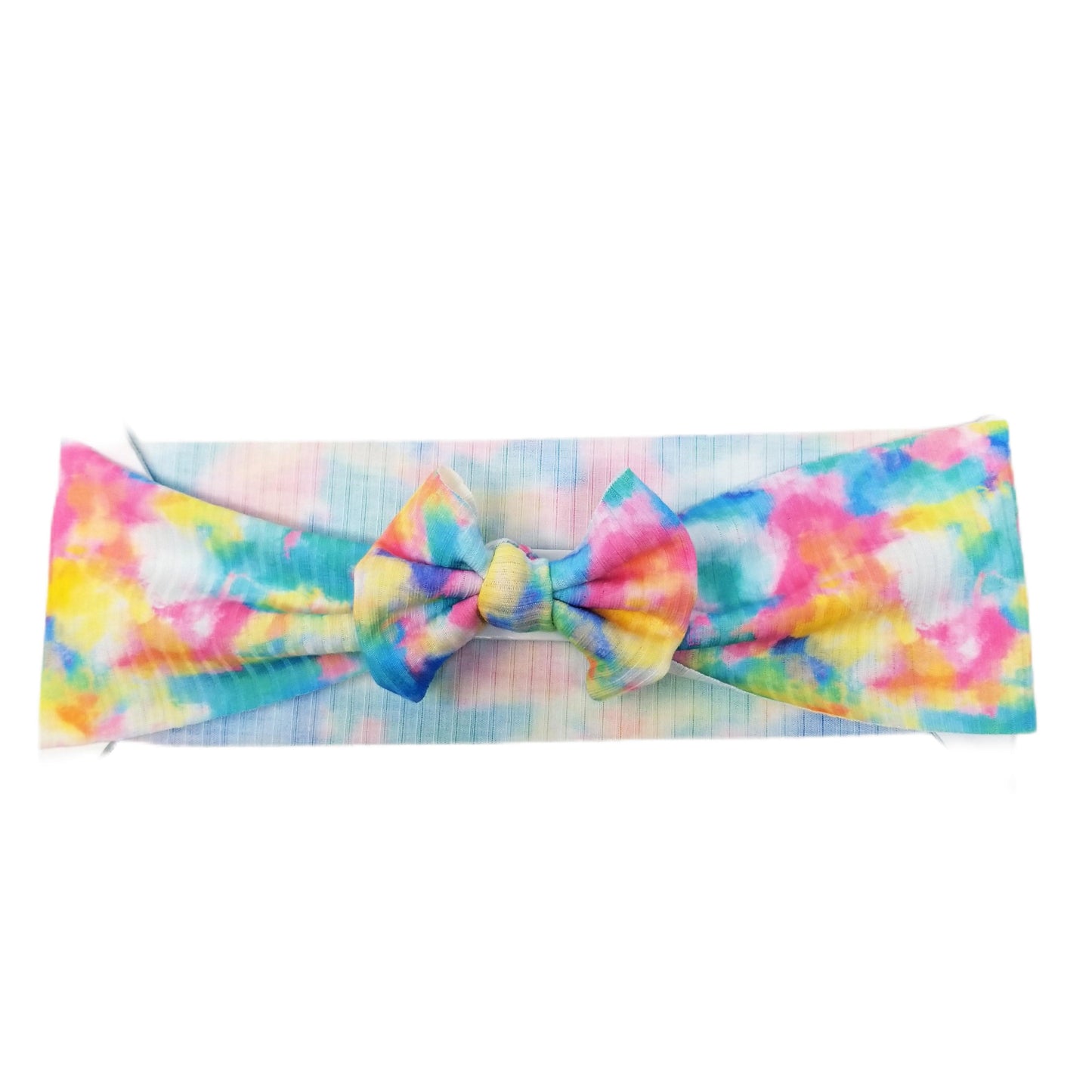 Color Melt Rib Knit Fabric Bow Headwrap 3"