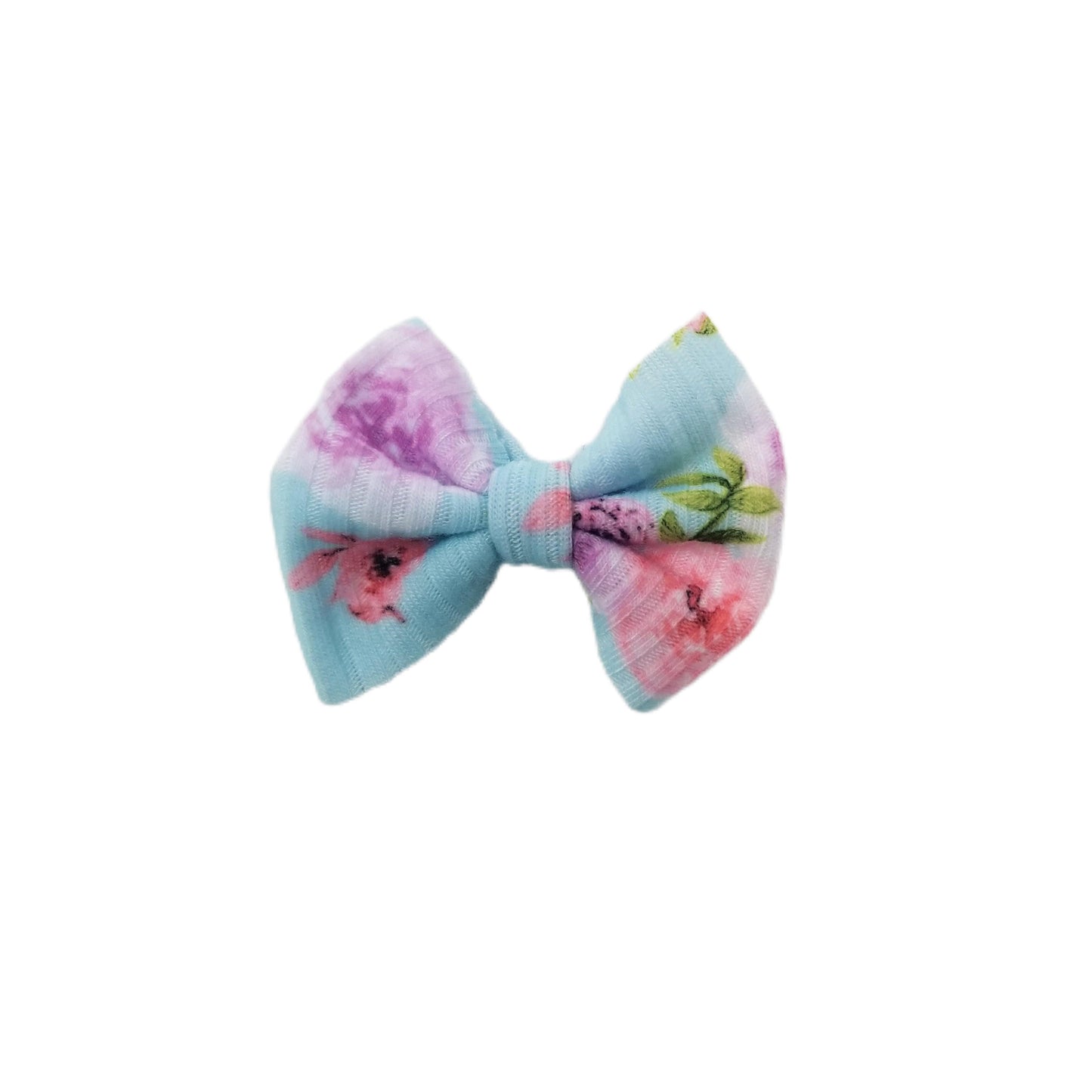 Tea Party Rib Knit Fabric Bow 2" (pair)