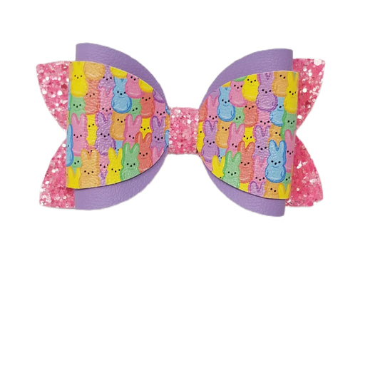 Bunny Beeps Dressed-up Double Diva Bow 4"