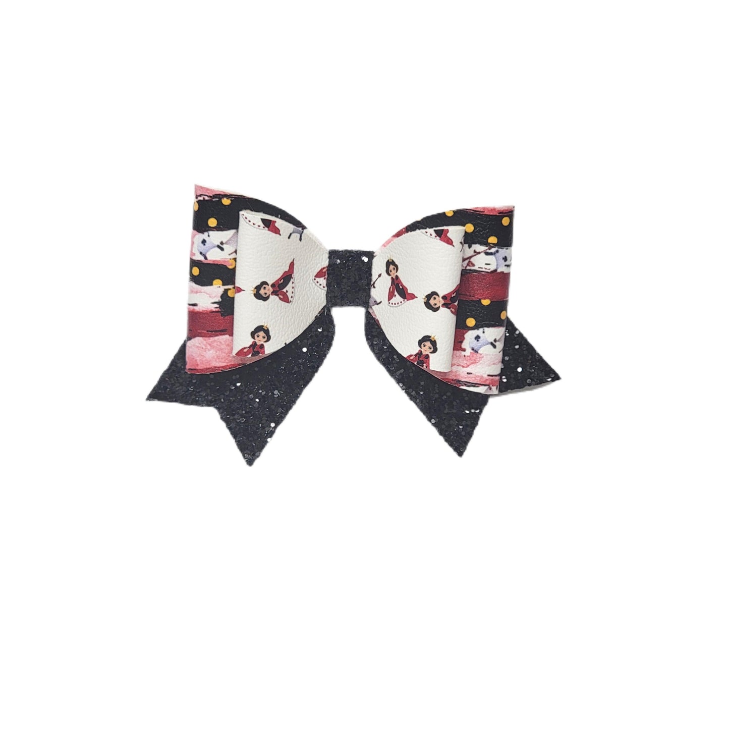 Queen of Hearts Villain Double Classic Bow 3"