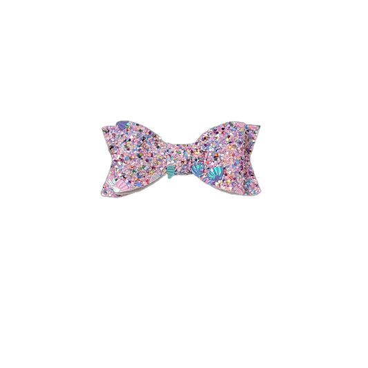 Pink Shello Glitter Claire Bow 2.75" (pair)