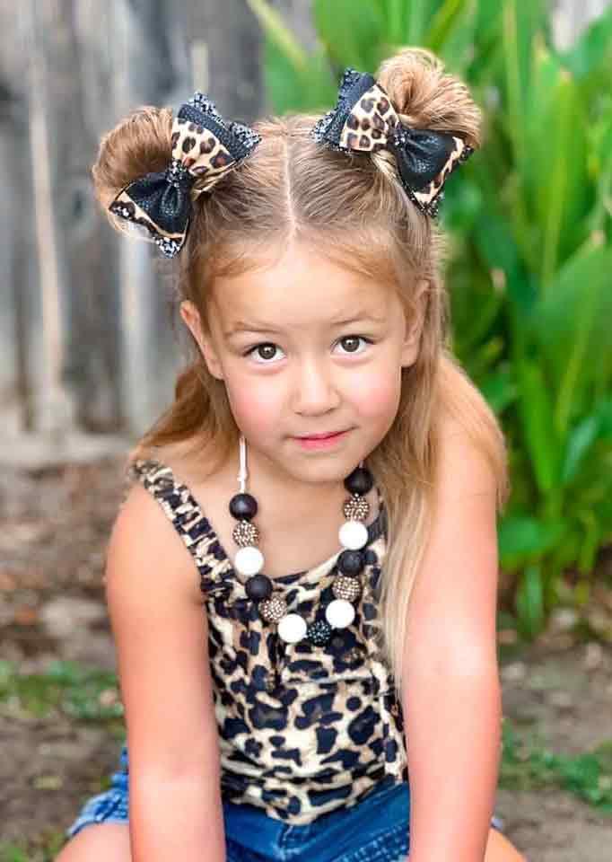 Leopard Print Faire Bow 4"