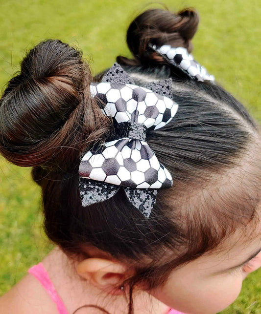 Soccer Pixie Pinch Bow 3"