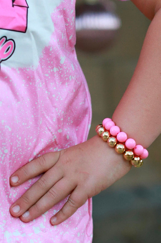 Pink Chunky Beaded Bracelet