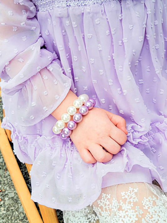 Lavender Pearl Chunky Beaded Bracelet