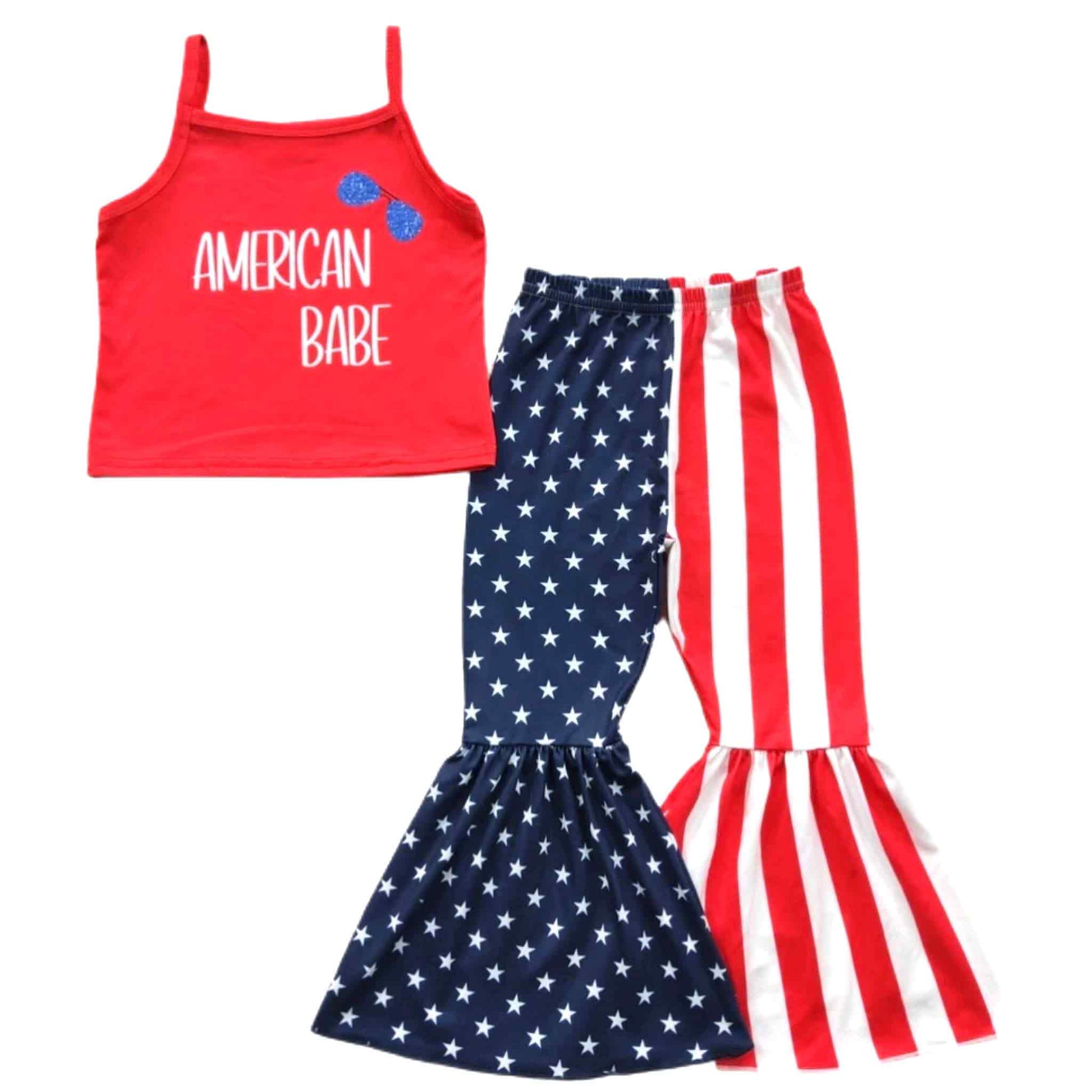 American Babe Bell-bottom Pants Set