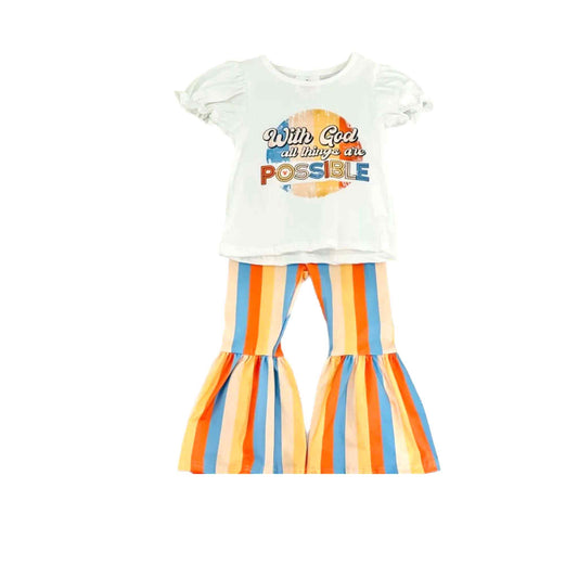 With God All Things Are Possible Bell-bottom Pants Set