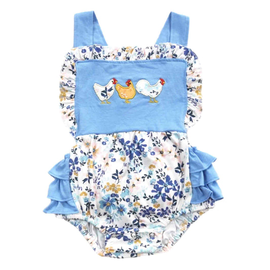 Three Chickens Floral Romper